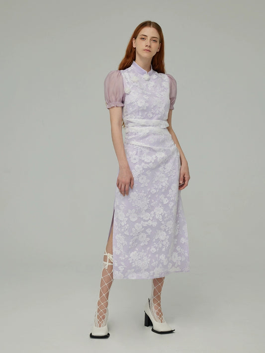 Violet Qipao Splice Dress