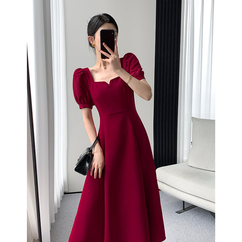 Bubble Sleeve Red Dress '23