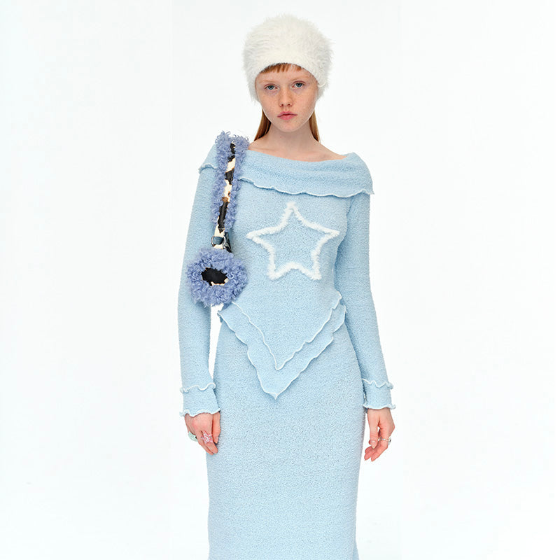 Comfy Plush Star Baby Blue Set