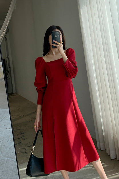 Red Midi Dress - 23 Early Autumn