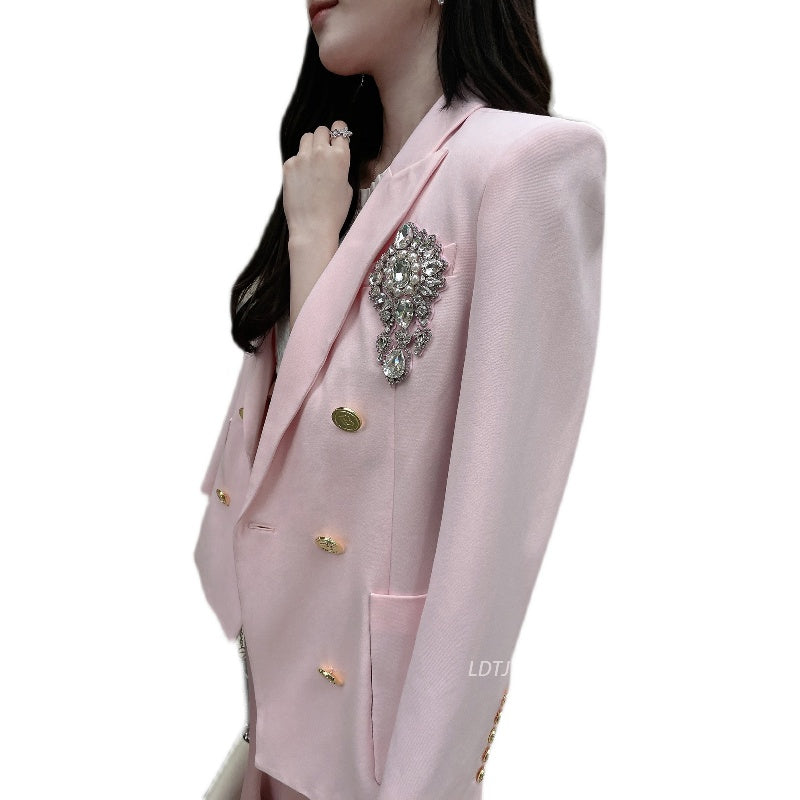 Sparkle Black Pink Suit Coat