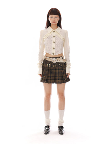 Punk Check Pleated Skirt