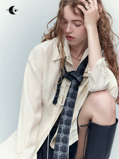 Pleated Wrap Up Shirt