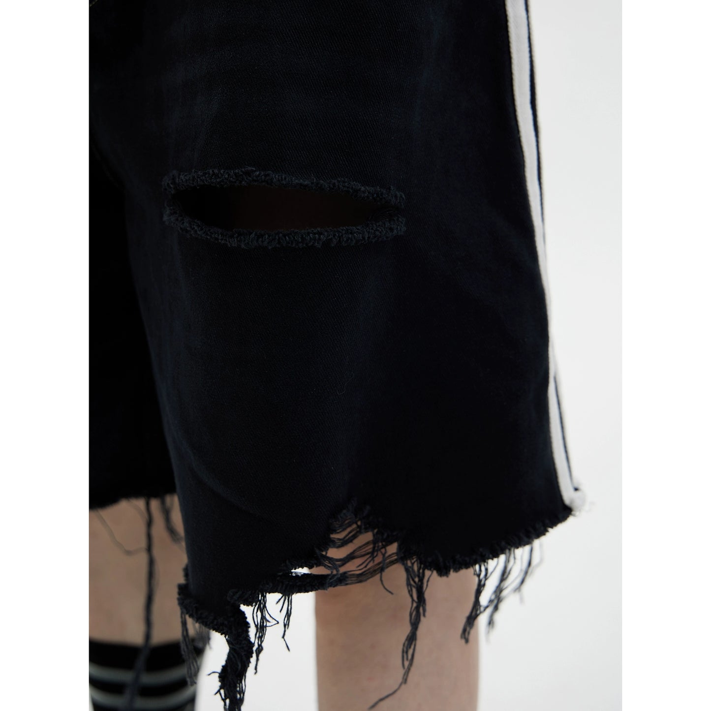 Black Distressed - Denim Shorts