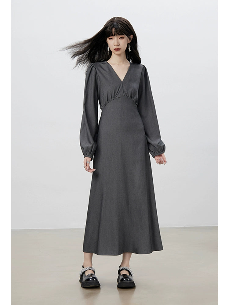 Magpie Bridge V-Neck Long Dress