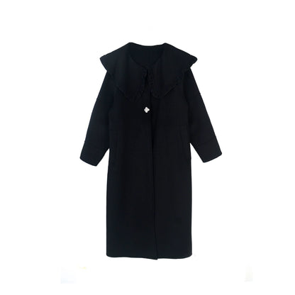 Black Woolen Belted Jacket