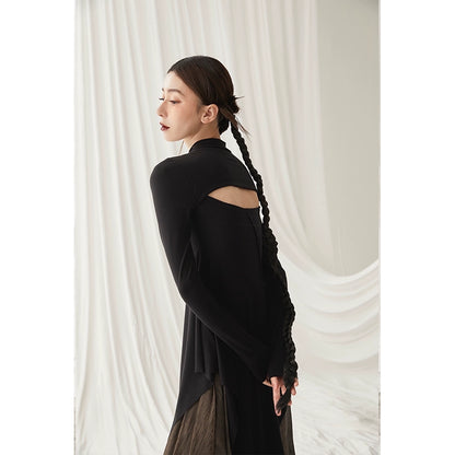 Black High Neck Pullover: Spring