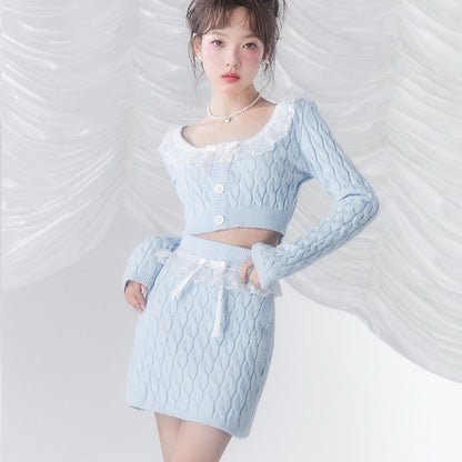 Blue Breeze Lace Sweater