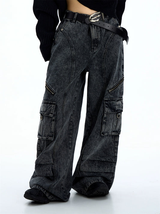 American Retro Strap - Patchwork Jeans