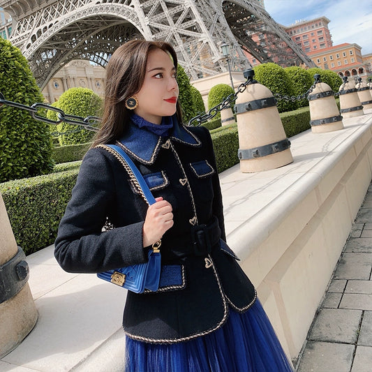 Renaissance Dream: Wool Coat & Enchanted Mesh Skirt Duo