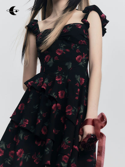 Layered Rose Floral Dress