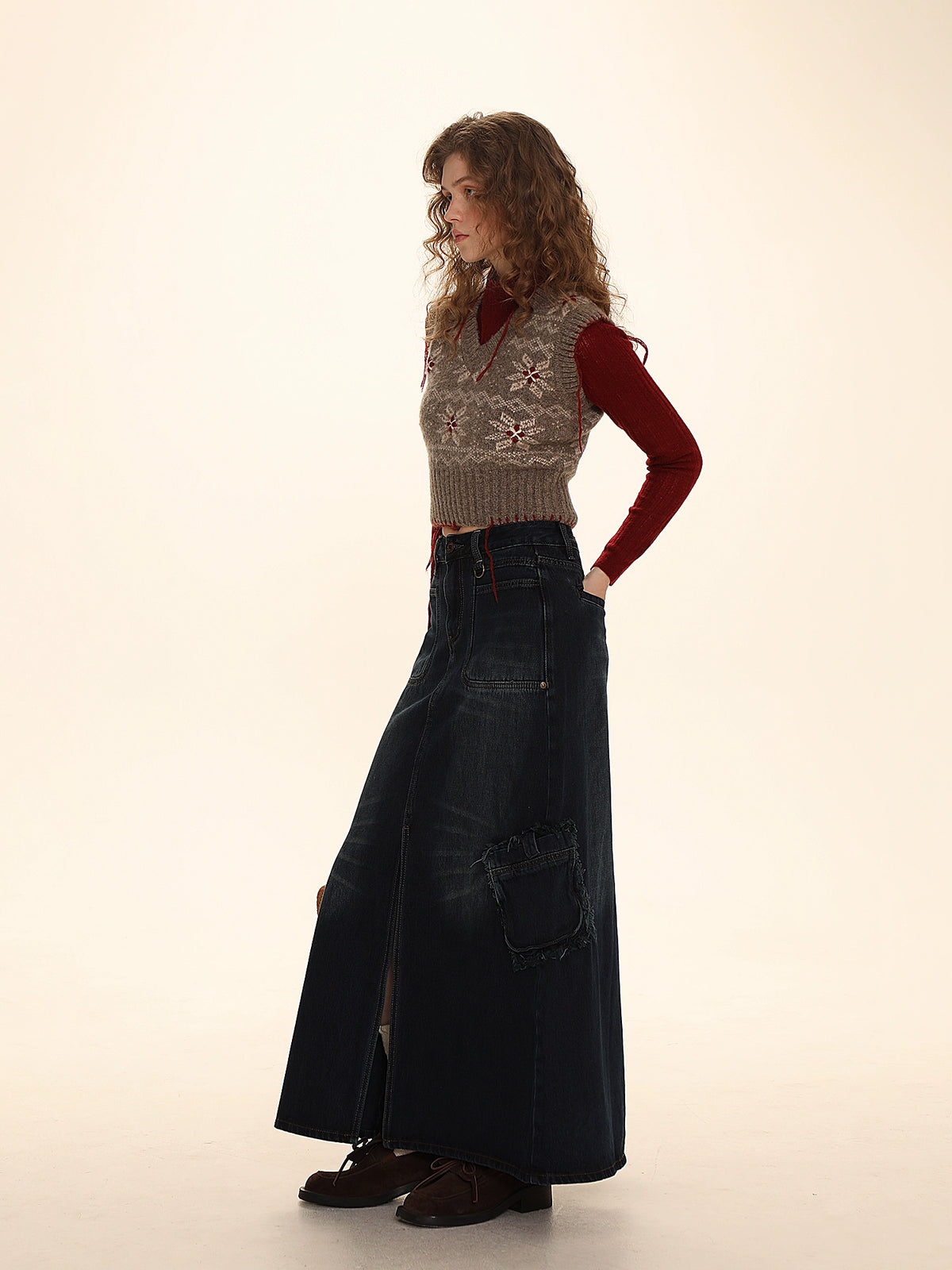Vintage Cat Whiskers Denim Work Dress