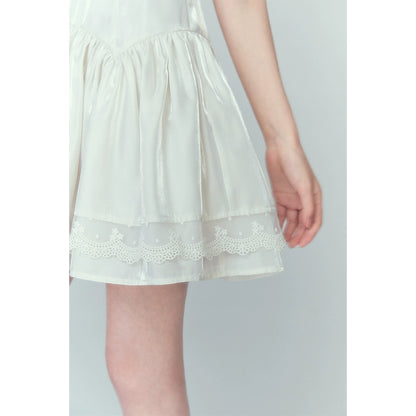 Rose V-neck - Lace Short Skirt Dress