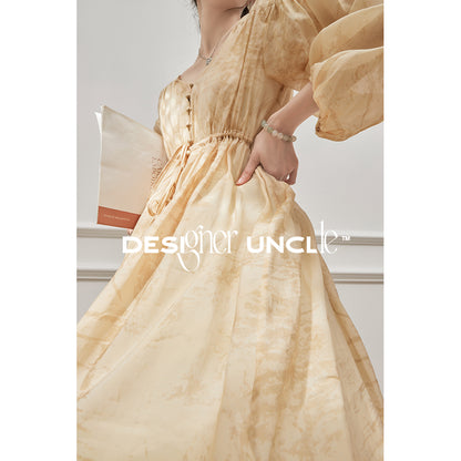 Elegant Yellow Chinese Summer Dress.