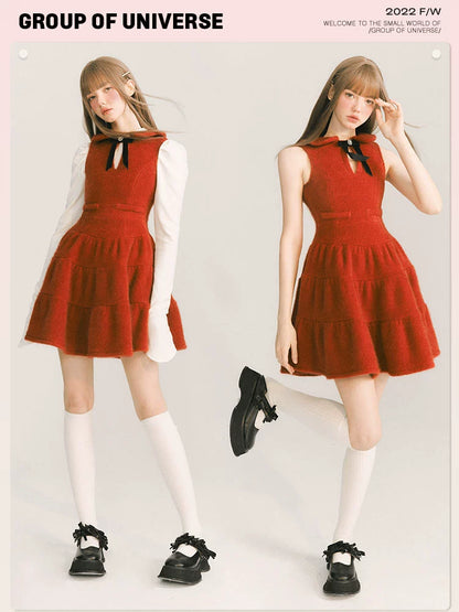 Mulled Wine Velvet Dress - Festive Slim Fit