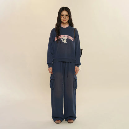 Letter Patch Embroidered Sweatshirt