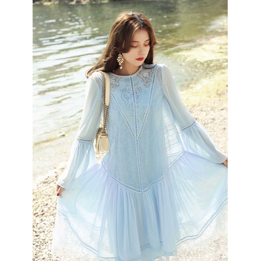 Light Luxury Chiffon Lace Sun Protection Dress