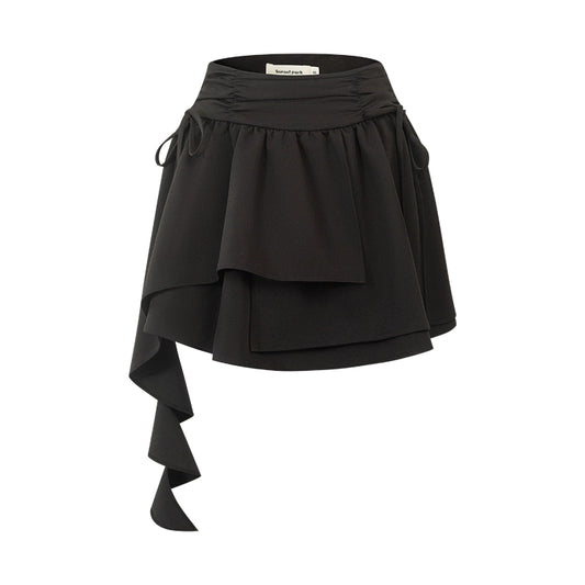 Black High-Waist A-line Skirt