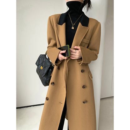 Chic Camel Wool Coat - Autumn/Winter