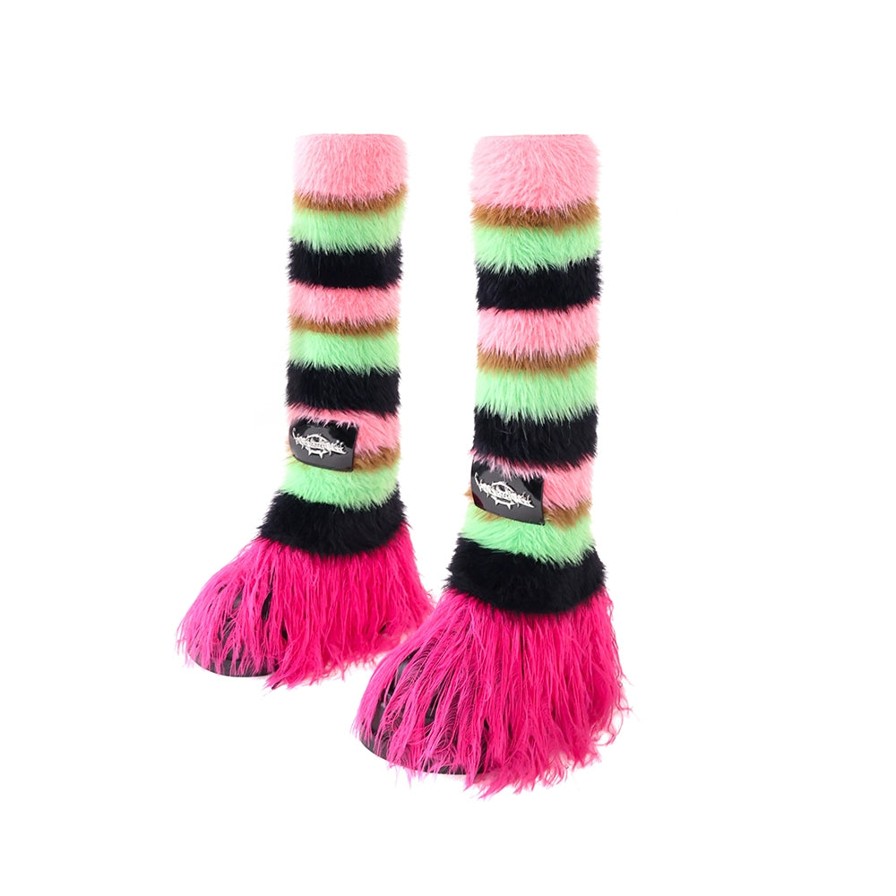 Stripe Wool Knitted Leg Covers