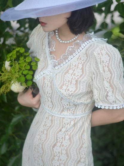 Lace Butterfly Long Dress