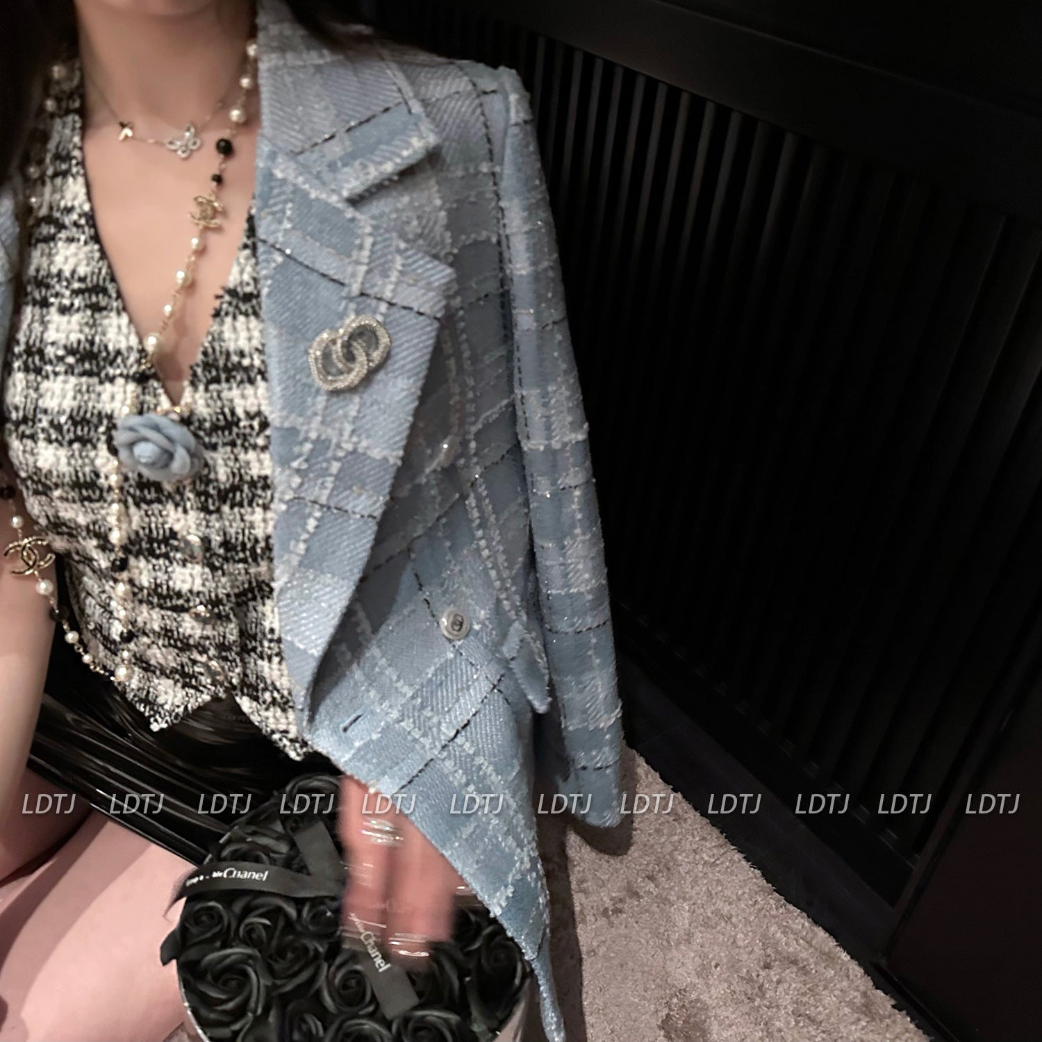 Celeb Blue Tweed Jacket