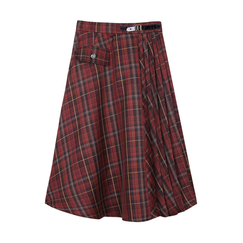 Vintage Red Plaid Skirt