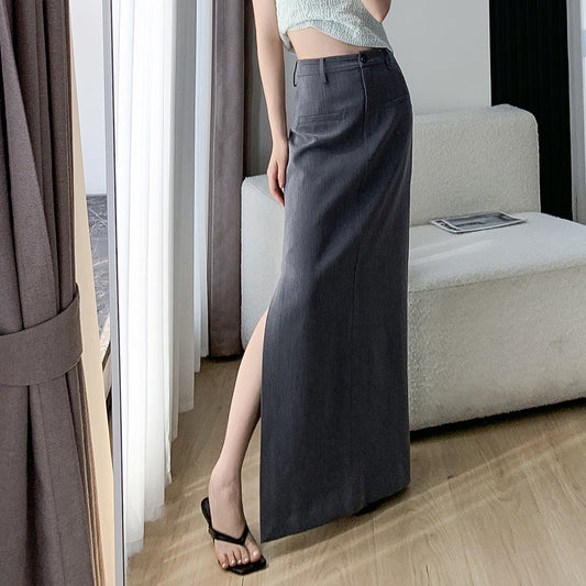 Hepburn Grey Half Skirt