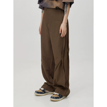 Yamamoto yoji - pantalon empilé de couleur solide