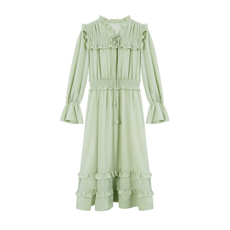 Chiffon Green Ruffle