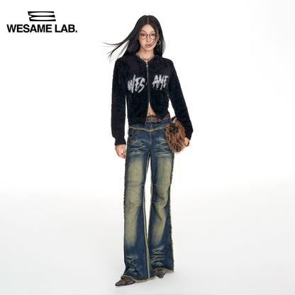 Micro Rage Wash Wide Leg Ankle Buckle Jeans