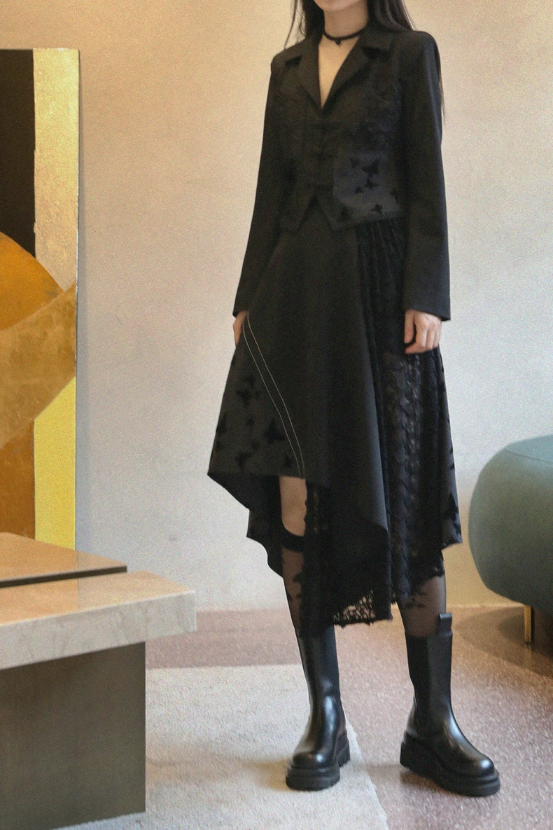 Irregular Spliced Suit Skirt