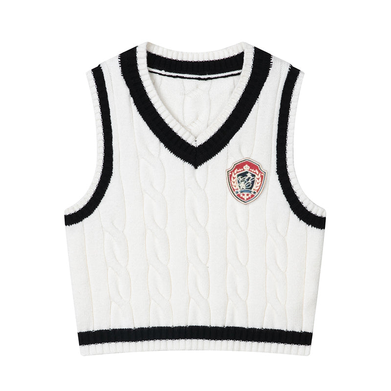 College Vest Sweater