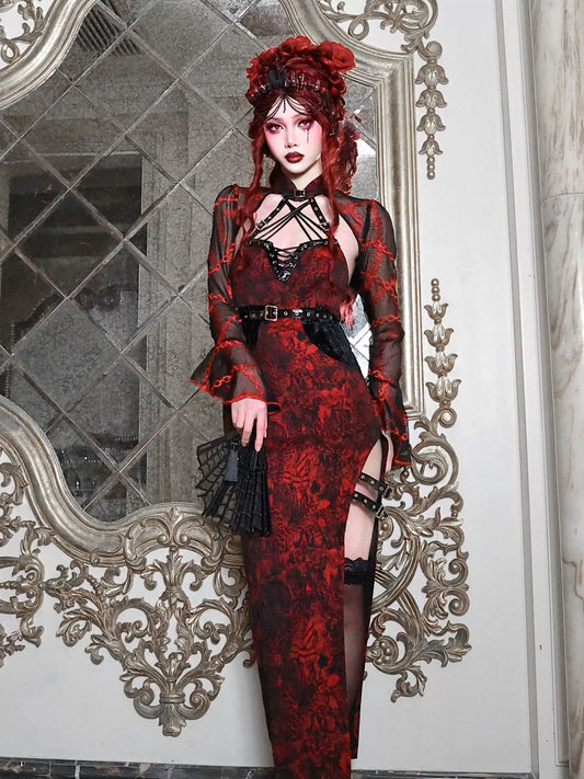 Gothic Silk Chain Embroidery Coat