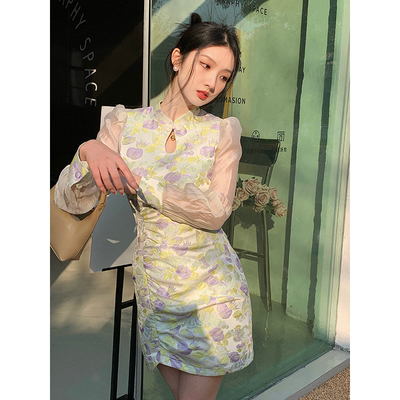 Windflower Cheongsam Dress