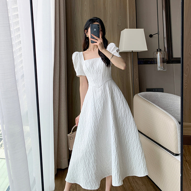 French Lounge White Dress -Elegant One Piece Dress – Serendute French Lounge White Dress -Elegant One Piece Dress – Serendute