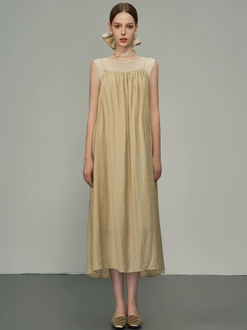 Apricot Zen Long Dress: 穏やかなアプリコット色のロングドレスで優雅