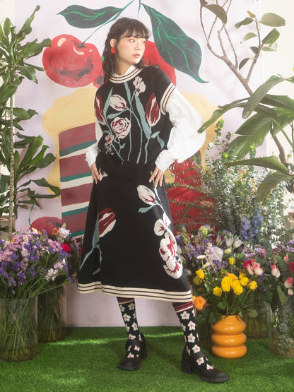 Girl's Tulip: Knitted Vest & Skirt Set