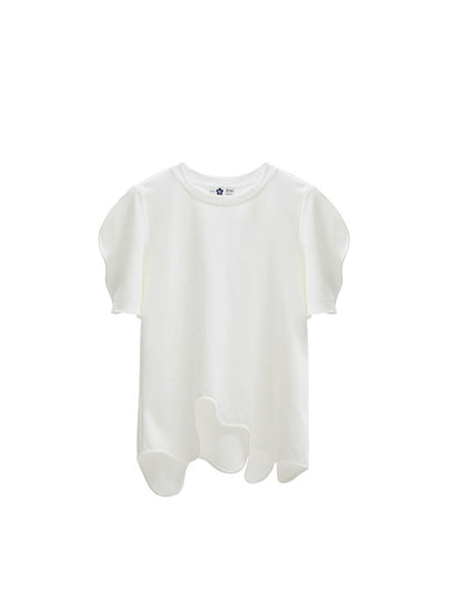 T-shirt a collo rotondo in cotone pesante