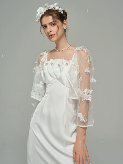 Robe au clair de lune blanche perle