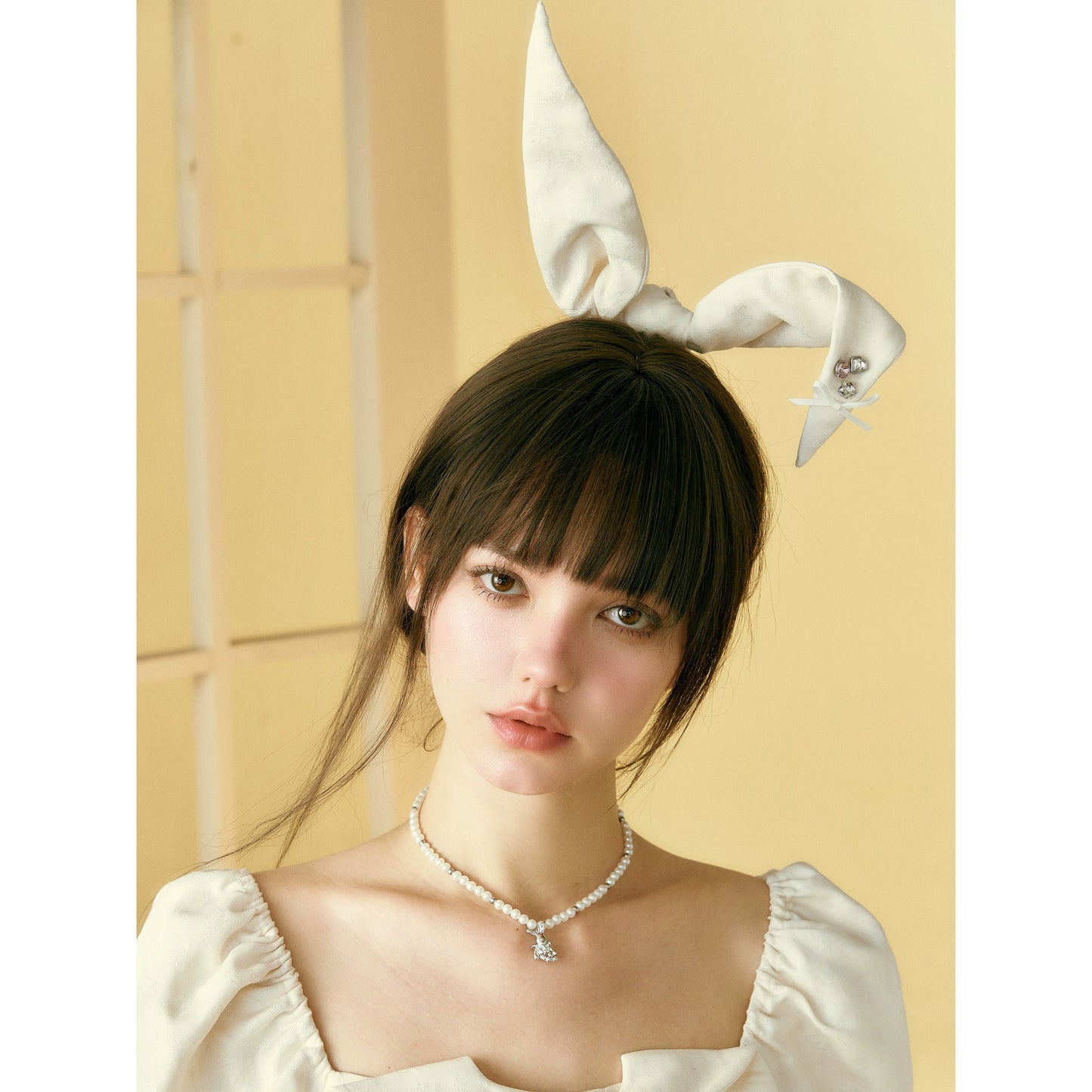 Rhinestone Rabbit Ears Hair Ring