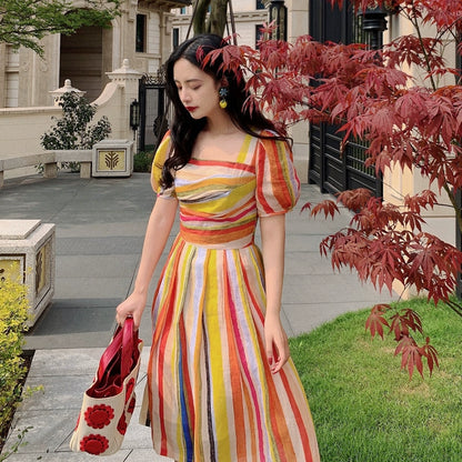 Lady Maisel Rainbow Stripe Dress