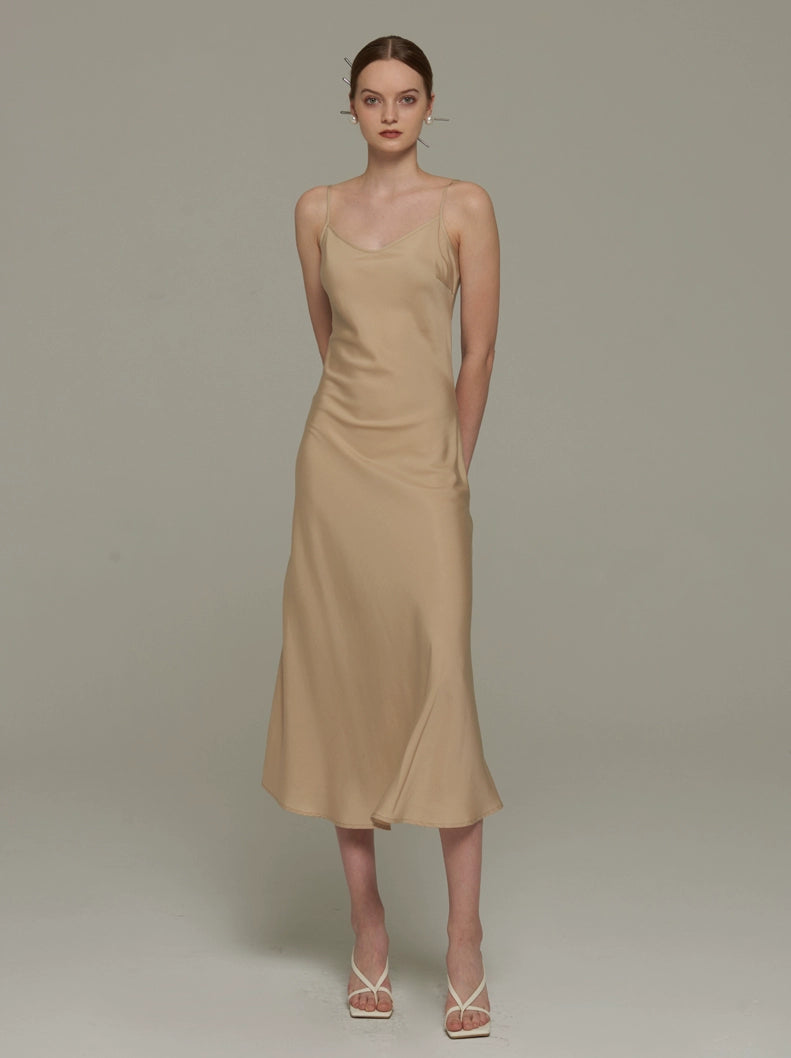 Milk Apricot Oblique Dress