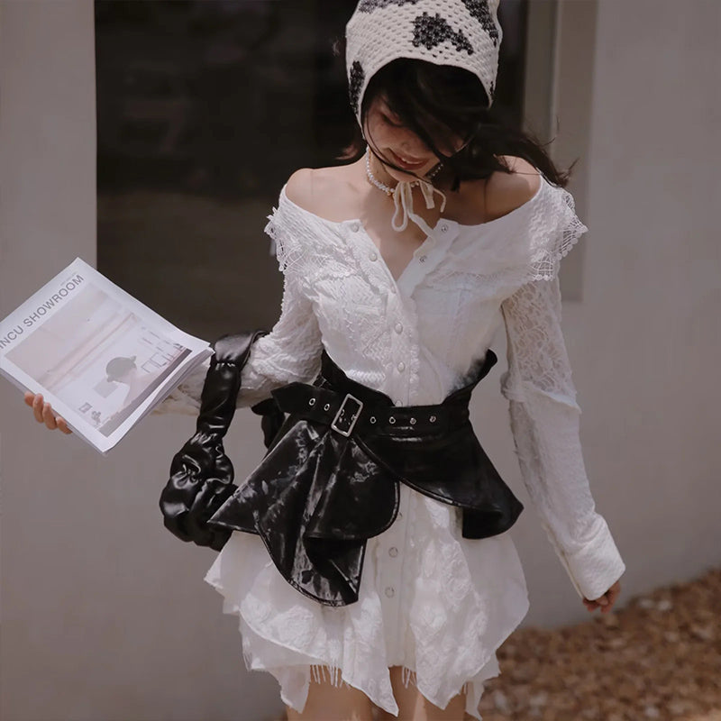 Baroque White Dress Set