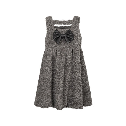 Grey Lamb Hair Tank Dress