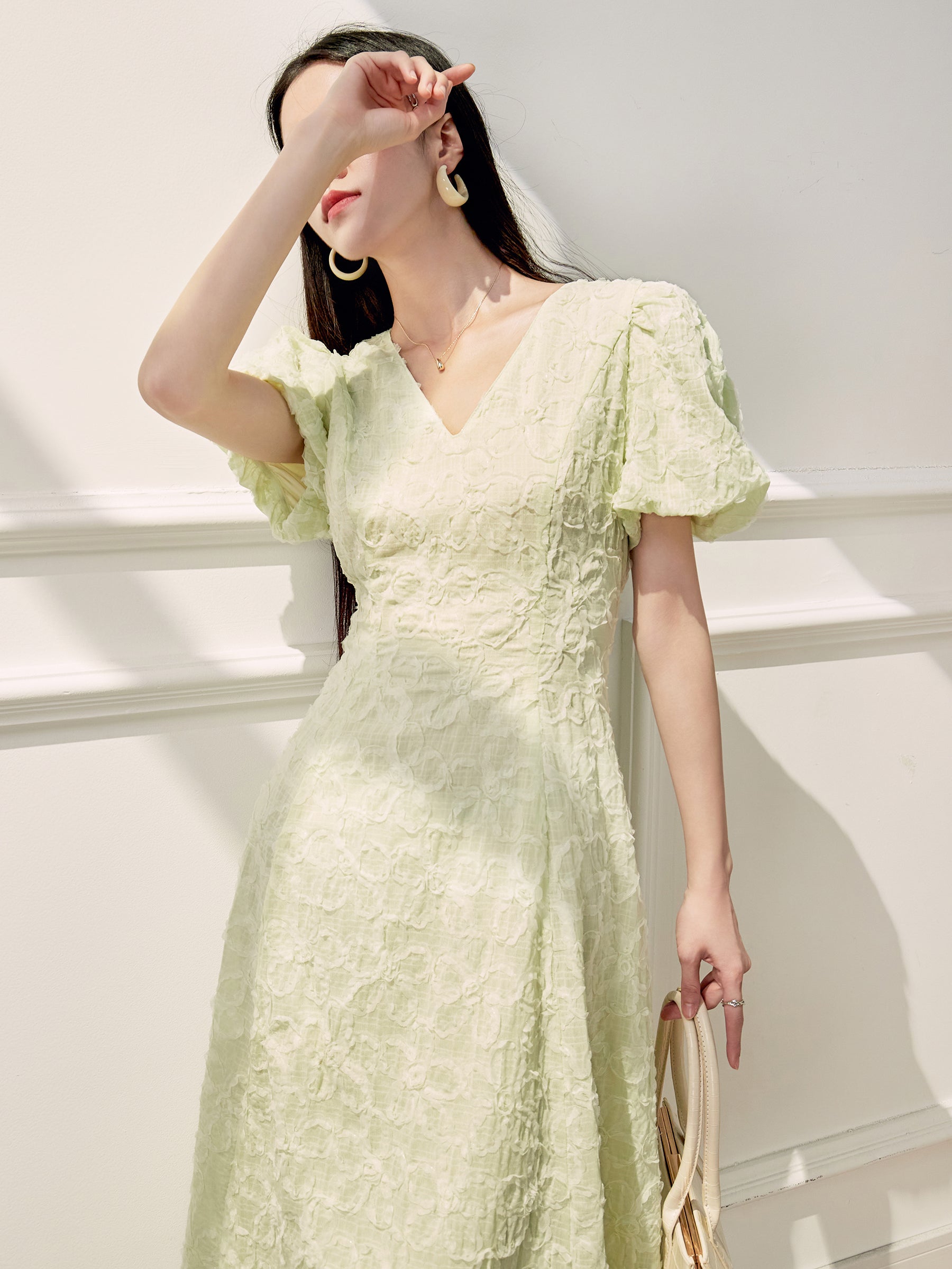 Kikyo Bubble Sleeve French Dress