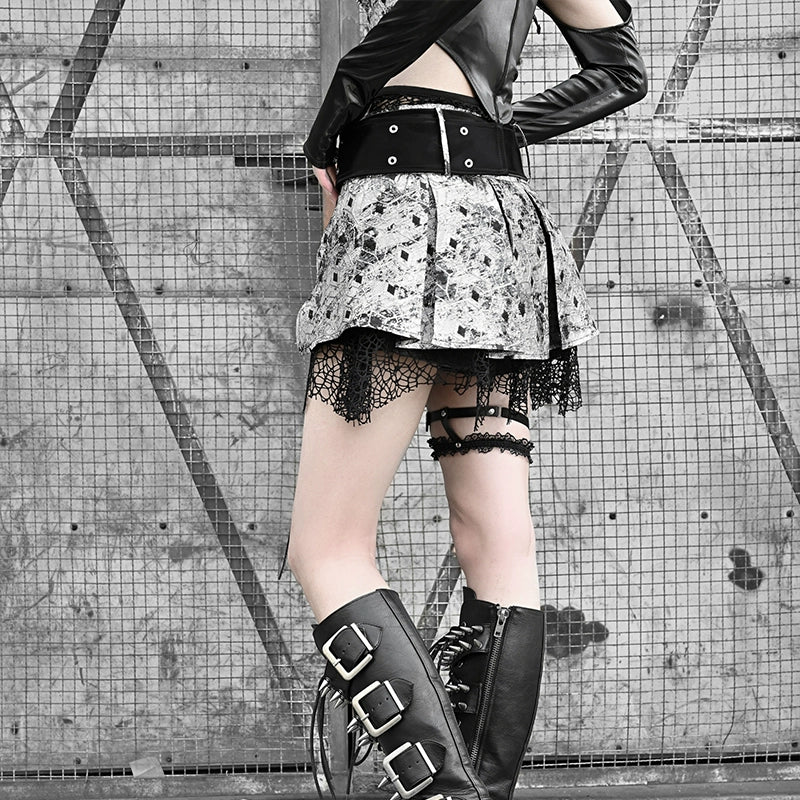 Punk Pleated Gothic Skirt Pants