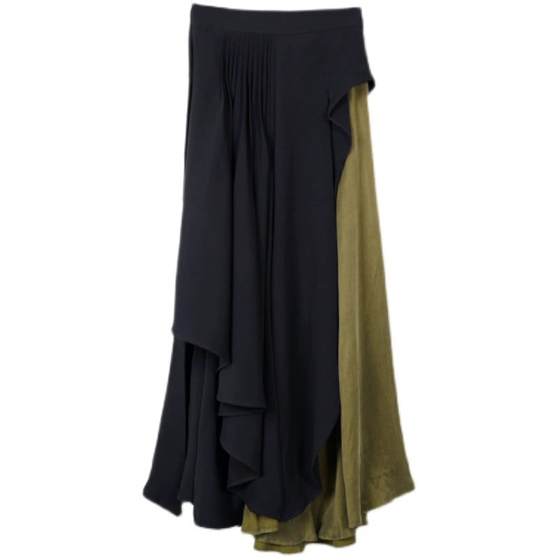 Contrast Color Half Skirt: Spring