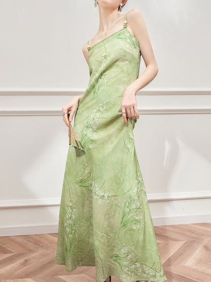 Green Chinese-French Vacation Dress.