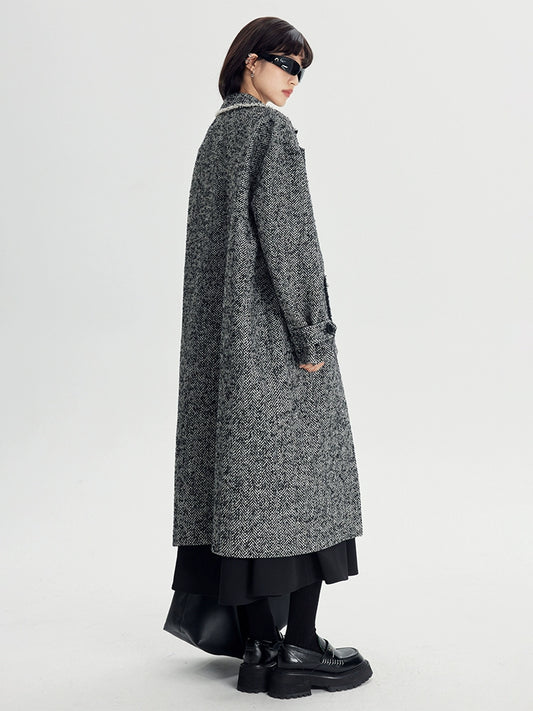 Exquisite Lazy - Herringbone Woolen Coat